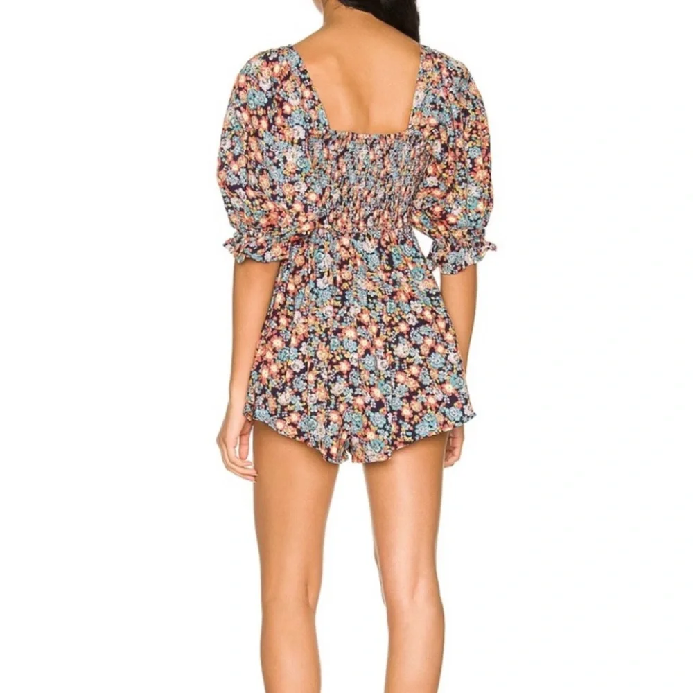 FREE PEOPLE Black Floral‎ SHOW ME LOVE Romper Sz. M